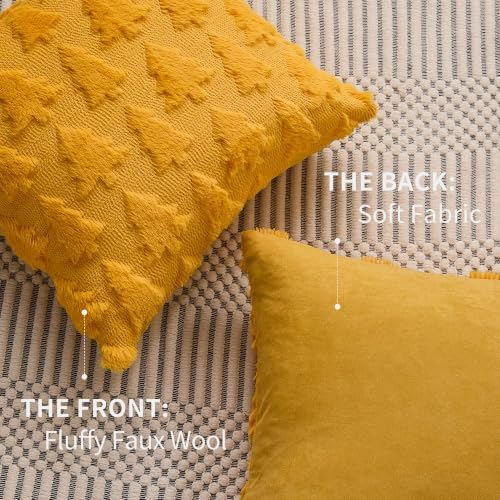 DFXSZ Christmas Tree Pillow Covers 18x18 Set of 2 Christmas Decor Golden