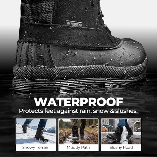 NORTIV 8 Men's Waterproof Winter Snow Boots