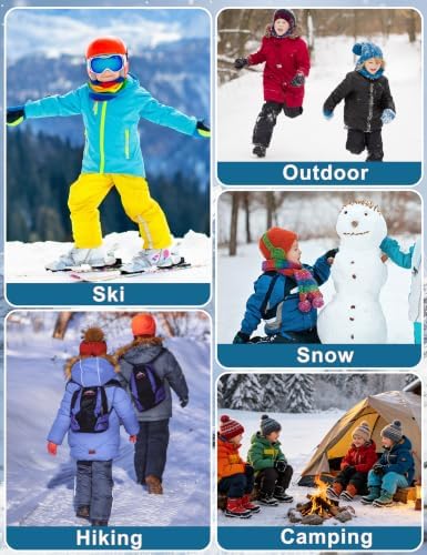 Kids Winter Pants Boys Snow Trousers Waterproof Fleece Lined