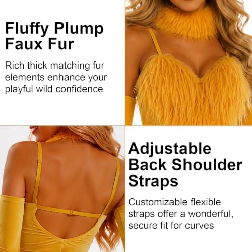 5 PCS Sexy Animal Costume for Women with Bodysuit Headband Sleeves Choker Leg Warmers Halloween Outfits