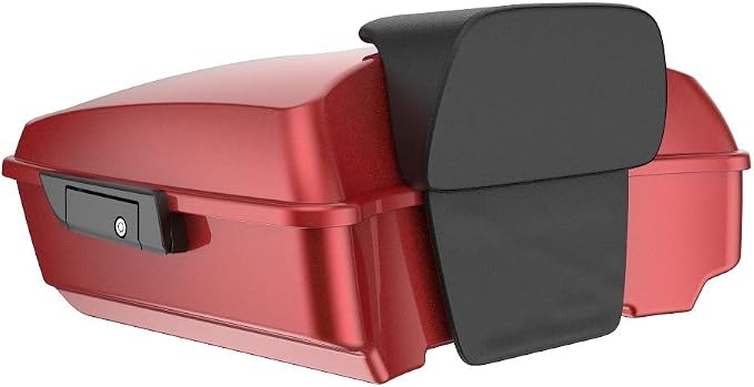 Advanblack Road Glide Tour Trunk Pack Ember Red Sunglo Chopped Tour Trunk Pack Backrest Pad for '97-'25 Harley Touring Road King Street Glide Electra Glide CVO models