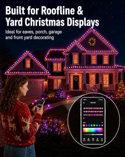 Probro 197FT 200 LED Smart C9 Christmas Lights Outdoor, RGB, App Controlled
