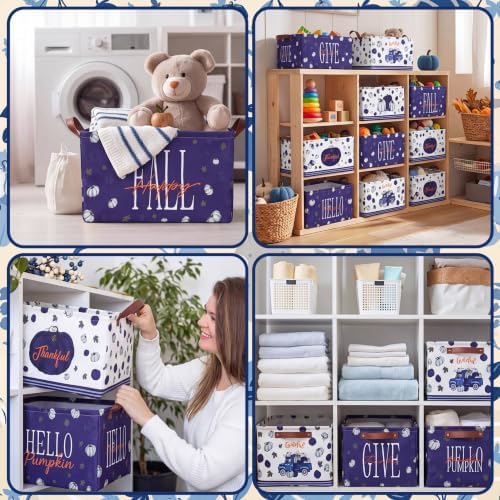 CHENGU 6 Pack Fall Storage Bins Collapsible Autumn Pumpkin Baskets for Gift