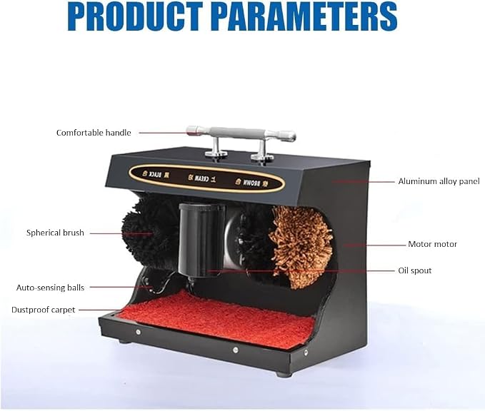 Automatic Shoe Polisher Machine, Electric Shoe Cleaner with Double Combination Brush, Portable Dust Removal Polishing Kit for Leather Shoes, Hotel Commercial Use