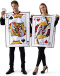 Spooktacular Creations 2 Pcs Adult Couple King & Queen Playing Card Costume for Halloween Costume Cosplay Party, Trick or Treating White