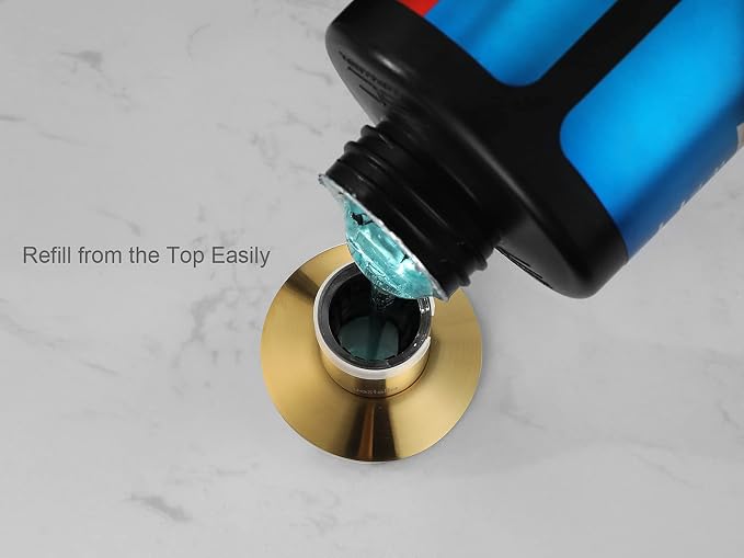 AguaStella ASF026BG Built in Soap Dispenser Brushed Gold Brightly for Kitchen Sink with Soap Bottle Countertop Pump