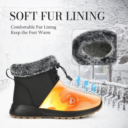 Waterproof Winter Boots For Women: Faux Fur Lined Side Zip Booties