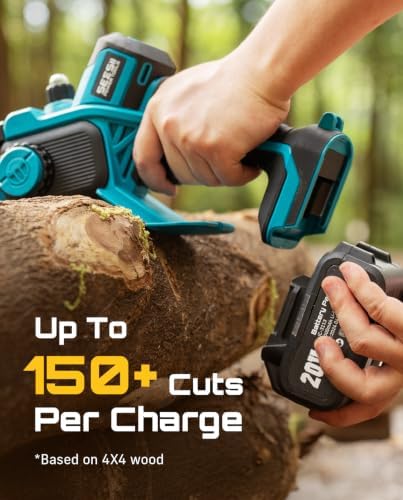 SEESII Flagship 8-Inch Cordless Mini Chainsaw, Upgraded Brushless Motor