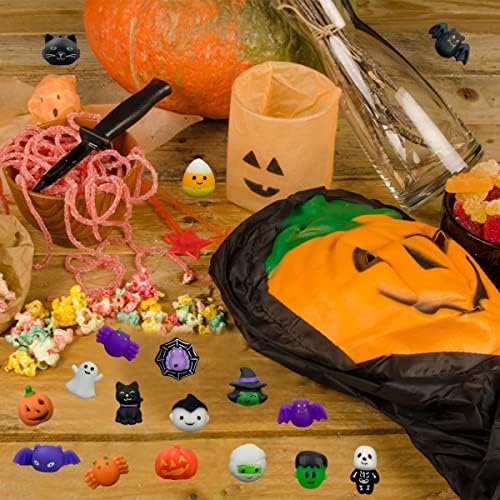 Anditoy 100 PCS Halloween Mochi Squishy Toys Squishies for Kids Girls Boys Halloween Party Favors Halloween Treat Bags Gifts
