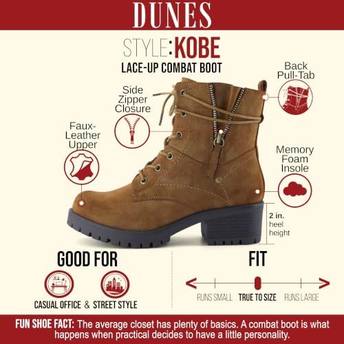 dunes Kobe Combat Ankle Boots for Women