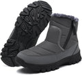 Men's Mid-Calf Winter Boots Zipper Snow Boots Mens Fur Lined Warm Boots