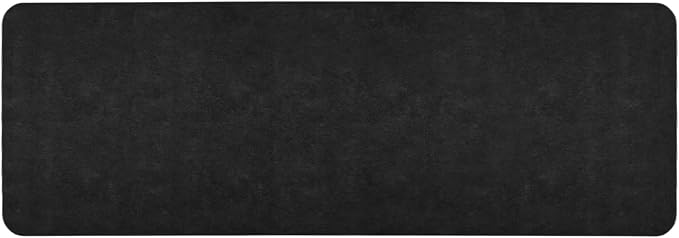 TYUU Black Bath Mat, Bathroom Rugs Non Slip Washable Thin Absorbent Quick Dry Bath Mat Fits Under Door Bathroom Floor Mat Perfect for Bath, Shower, or Sink 24"x70" Black