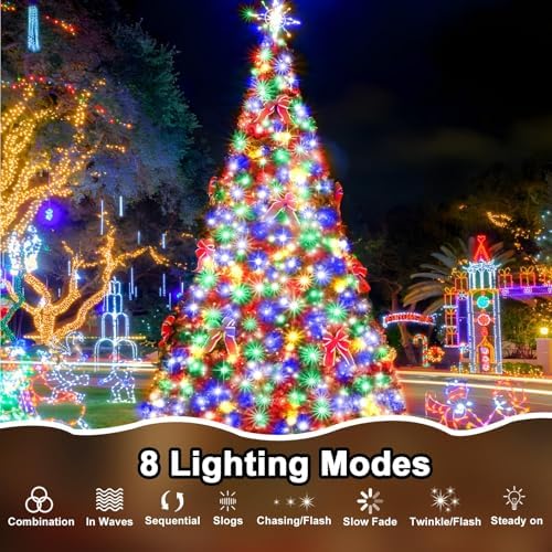 328 FT Christmas Light 1000 LED Xmas Lights Outdoor Christams String Lights Waterproof 8 Modes & Timer, Fairy Lights Plug in for Weeding, Patio, Party, Holiday,Christmas Decor (Multicolor)