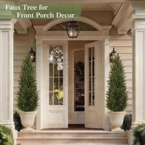 Vitalismo 6FT Artificial Cedar Trees Set of 2 for Outdoor Front Porch