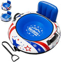 Inflatable Snow Tube with Canvas Cover & Backrest for Kids and Adults