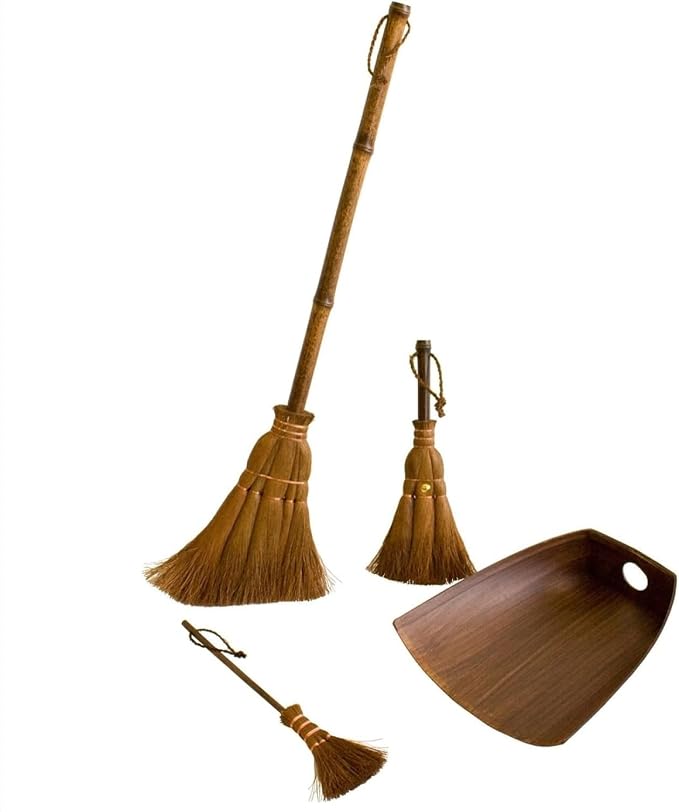 Big Palm broom, Small broom, Table broom and Dustpan, 4 piece set