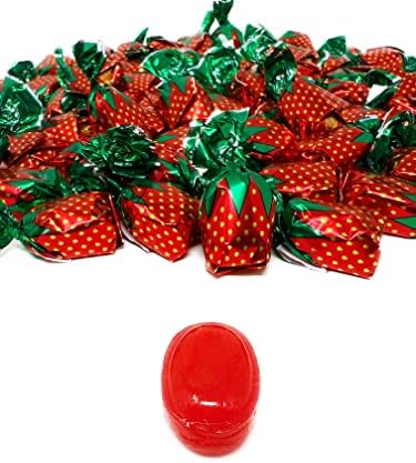 Strawberry Filled Hard Candy Bon Bons, Real Fruit Pulp, 16 Oz
