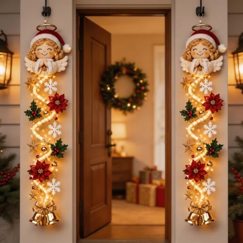 Glowing Christmas Door Hanger,Lighted Christmas Door Hanger Decorations(5#)