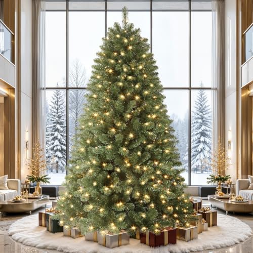 SHareconn 9ft Prelit Artificial Classic Spruce Christmas Tree