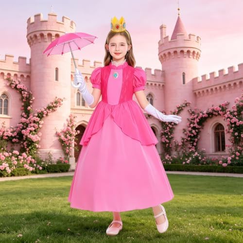 Royal Princess Costume Kids Girls Halloween Costumes with Wig Accessories