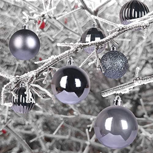 Space Gray 1.6" Small Christmas Balls Christmas Tree Decoration Ornaments Shatterproof Hanging Balls for Birthday Halloween Holiday Wedding Decorations Set of 36pcs