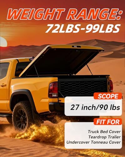 ST270P90120 27Inch 90Lb/400N Gas Struts, Lift Support for Tonneau Cover Heavy Duty RV Bed Floor Hatch Storage Toy Box Gas Shock, Toolbox Lid Truck Topper Camper Window 2Pcs Prop