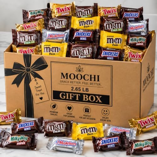 Halloween Candy Variety Pack Gift Box, 2.65 LB Bulk Fun Size Chocolate Candy Assortment, Individually Wrapped Trick or Treat Candy, Party Favors, Office & Halloween Treats