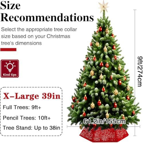 Christmas Tree Collar, 39 inch Sequin Tree Skirt Stand Base Cover for Home Decor (Rose Gold, X-Large)