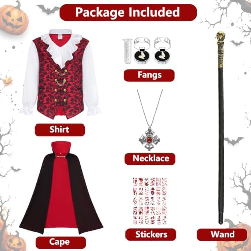 Adult Vampire Costume for Men Halloween Costumes Accessories Set