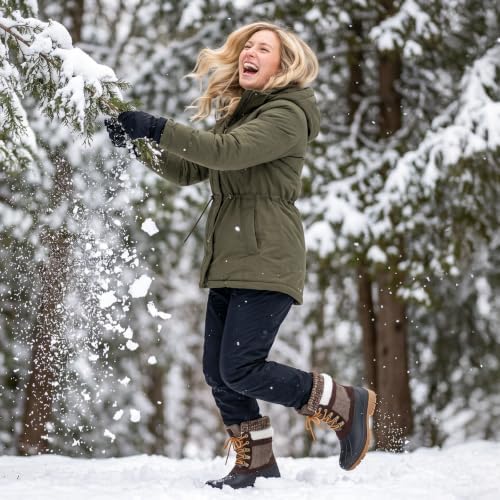 STQ Women's Duck Boots Waterproof Winter Snow Boot