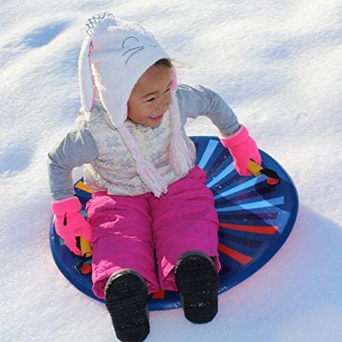 Flexible Flyer F26 Foam Saucer Sled for Kids and Adults - Solo Rider 26" Round Foam Sledding Disc Slider with Handles, Extremely Lightweight, Multicolor