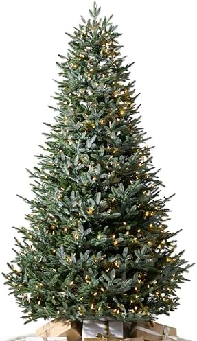 Balsam Hill European Silver Fir - Elegant Artificial Christmas Tree with True Needle Foliage Available Unlit or with LED Clear Lights, LED Clear, 7'