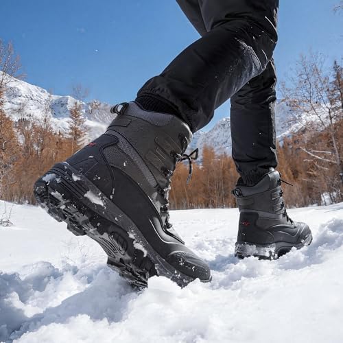 NORTIV 8 Men's Insulated Waterproof Winter Snow Boots