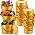 Funnymoom 20 Pack 48 oz Gold Buckets with Lids and Handles
