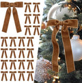SIMISI RIBBON 24Pcs Christmas Velvet Ribbon Bows Decorations for Tree