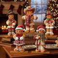 RattanView 5 Pcs Christmas Gingerbread Tabletop Decorations Wooden Christmas Centerpiece Table Decor Holiday Sequins Village Standing Sign with Base for Xmas Home Mantel Shelf(Gingerbread Man)