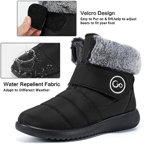 Reimferce Womens Snow Boots for Winter: Comfortable & Warm for All Day Wear - Waterproof Non Slip Booties for Commute Outdoor Walking