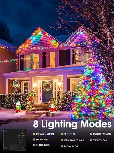 Solar Christmas Lights Outdoor 6 Pack 228FT 600LED String Lights Multicolor