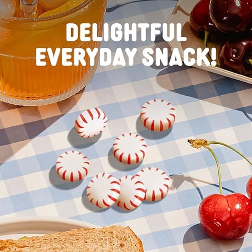 Cambie Peppermint Candy - 2 lbs of Hard Candy Individually Wrapped Mints 150 pieces - Perfect For After Dinner Mints, For Home Restaurant or Office Candy, Bright Red & White Swirl