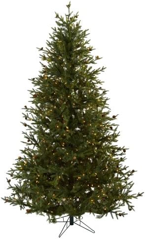 Nearly Natural 7.5ft. Artificial Classic Pine & Pinecone Christmas Tree