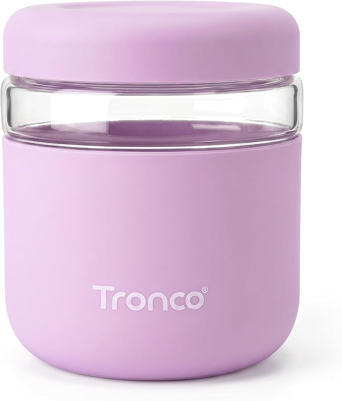 Tronco 32 oz Glass Food Storage & Lunch Bowl Containers with Airtight Lids | Leak & Spill Proof Meal Prep Container & Food Storage Jar for Lunch, Salad, Oats, Soup, BPA-Free, Microwave & Dishwasher Safe