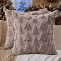 DFXSZ Christmas Tree Pillow Covers 18x18 Set of 2 Christmas Decor Grey