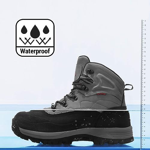 NORTIV 8 Men's Waterproof Hiking Winter Snow Boots