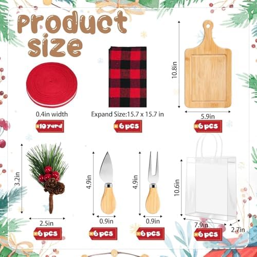 6 Set Christmas Cutting Board Gift Bulk Wooden Cheese Charcuterie Board