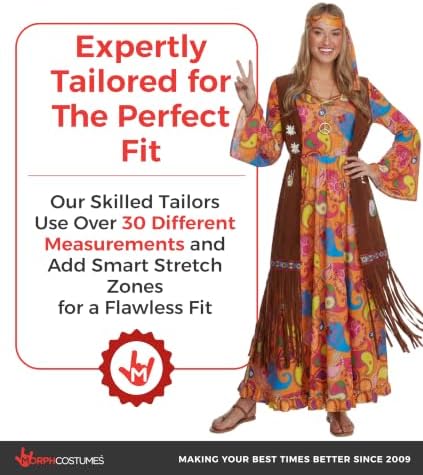 Morph Hippie Costume Women, 70s Outfits for Women, Halloween Costumes