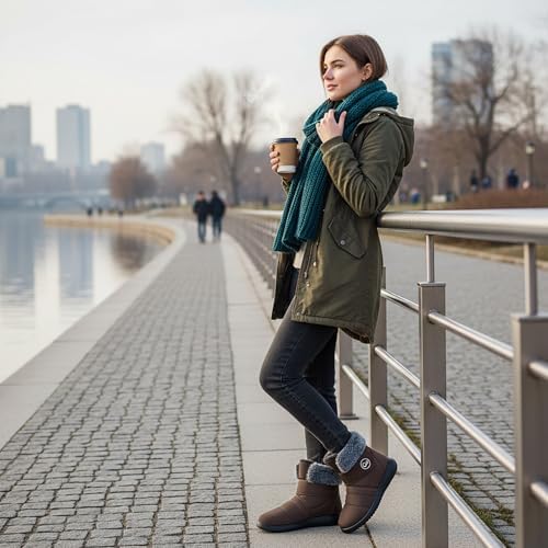 Reimferce Womens Snow Boots for Winter: Comfortable & Warm for All Day Wear - Waterproof Non Slip Booties for Commute Outdoor Walking