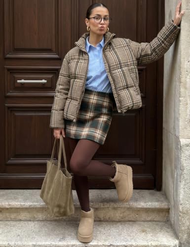 OXSTAR Winter Snow Boots for Women Cozy Plush Line Suede Boot