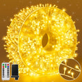 Guhope Christmas String Lights 1200LED 196FT, 8 Modes Dimmable Fairy Lights with Remote and Timer, Waterproof Warm Christmas Lights for Indoor Outdoor Bedroom Wedding Party Holiday Decor (Warm White)