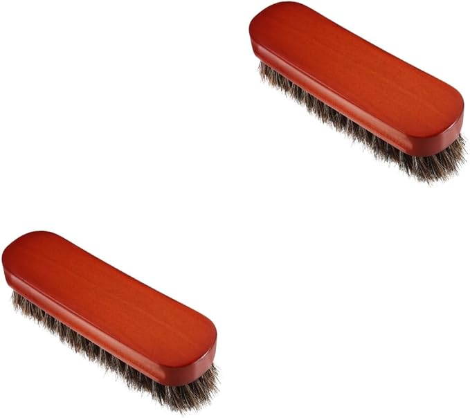 2pcs Wooden Horse Hair Shoe Cleaning Brush Portable Small Scrubber for Polishing for Sneakers Boots and Hats Practical Design for Easy Use and Efficient Grime Removal