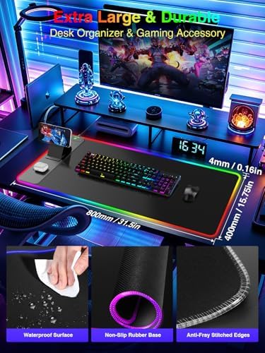Wireless Charging Mouse Pad with Magnetic Phone Stand, 31.5"x15.8" Large